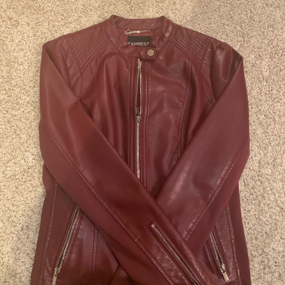 Express leather jacket. Color is a Burgundy!